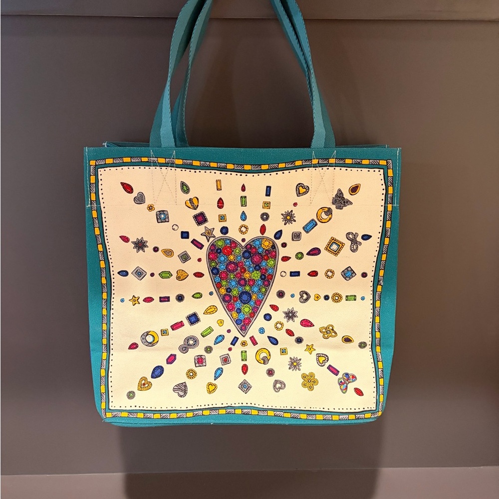 Brighton Charmed Holiday Colorful Love Canvas Tote Bag - Picture 3 of 7